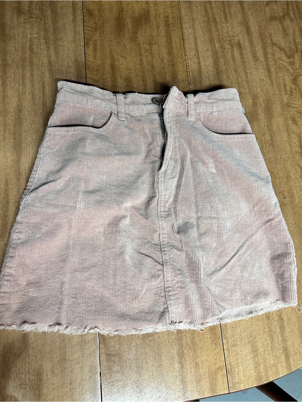 Women's Pink Corduroy A-Line Skirt